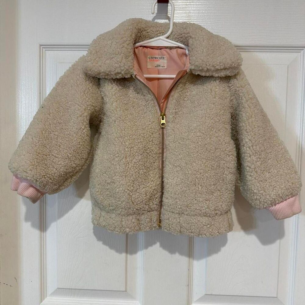 Crewcuts-by-jcrew Litle Girls Cream and Tan Jacket size 3